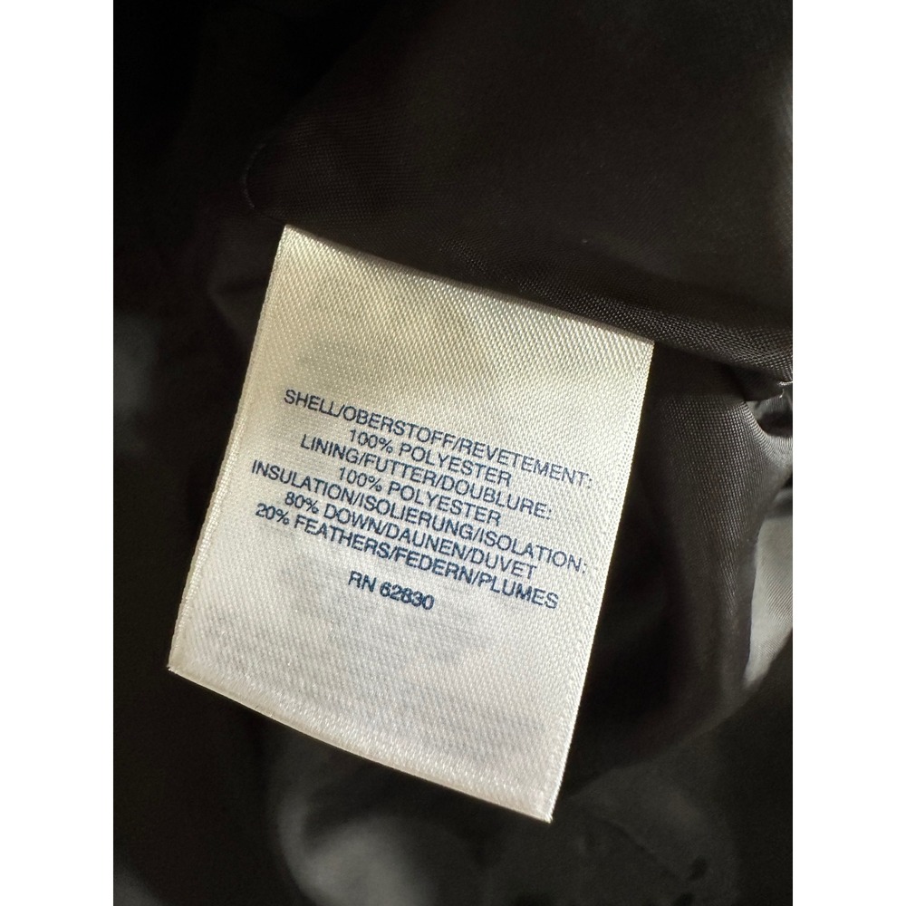 Lands End Womens Down Puffer Vest Black White Herringbone‎ Chevron M Outdoors - Picture 5 of 8